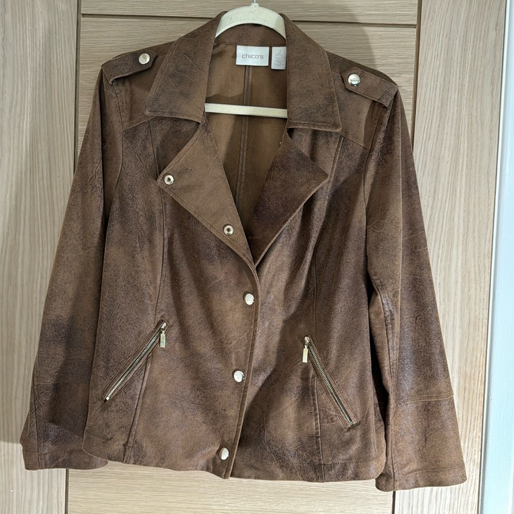 Chico’s motto soft jacket 2 petite (m)